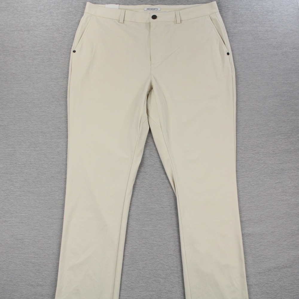 Ashworth Classic Stretch Golf Pants Mens Size 36x33 Bone Polyester